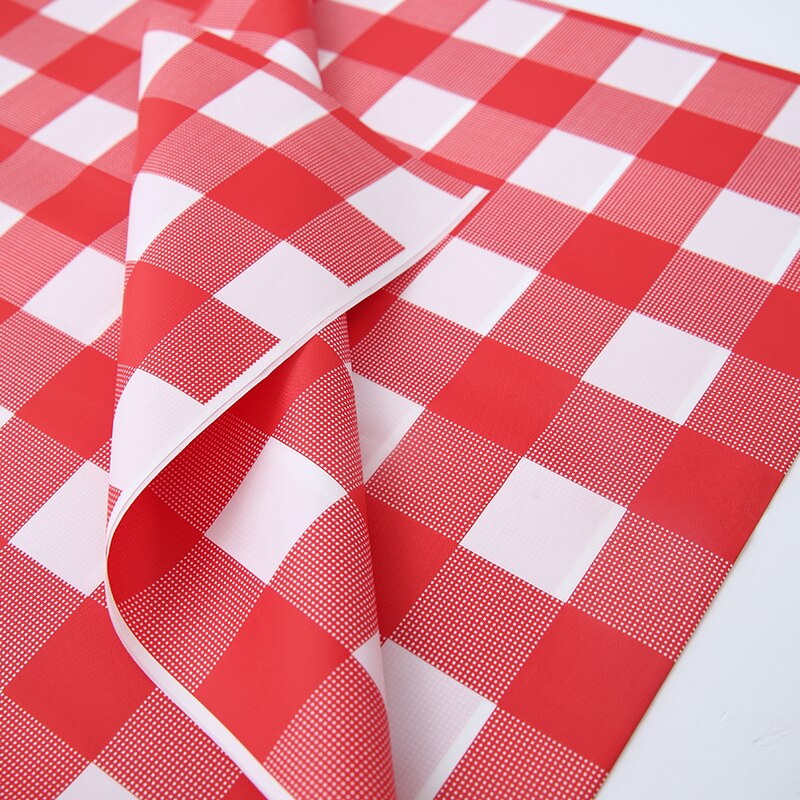 1pc D&Z PE Disposable Red Plaid Table Cover for Wedding Party Christmas Plastic Tablecloth Picnic Easy Use Supplies