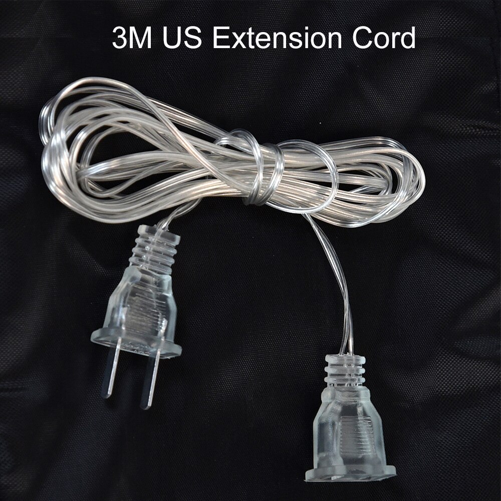3M 5M Power Extension Cord Plug Extender Wire Extension Cable Standard Switch Cable EU US Plug for LED String Light Christmas: 3M US Plug Cord