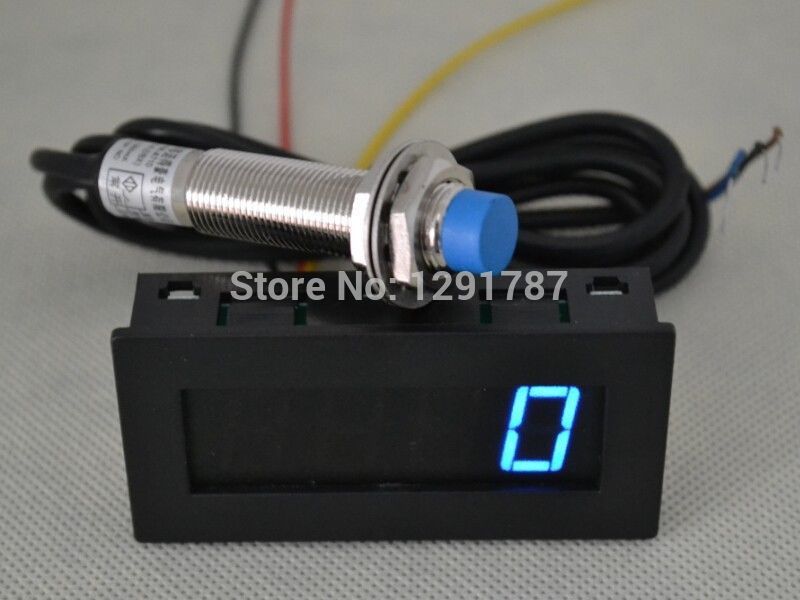 Blauwe LED Toerenteller RPM Snelheid Meter + Naderingsschakelaar Sensor NPN 3 Wire