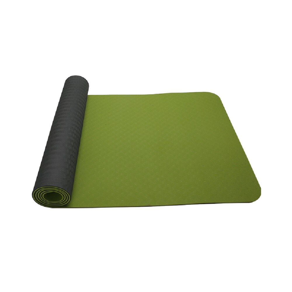 Yoga Mat - 183x61cm - 8mm Thick - TPE Material - Non-Slip - Odorless - For Beginners: Grass Green Black