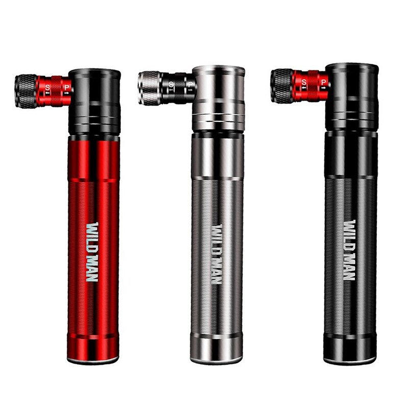 WILD MAN Aluminum Alloy Mini Bicycle Pump for XIAOMI M365 Scooter Mountain Bike Schrader Presta Valve 100 PSI,Silver