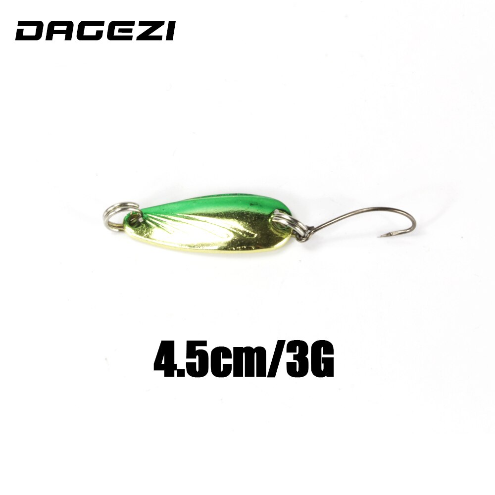 DAGEZI 6 stks/partij 4.5 cm/3g vissen lokken 6 kleuren Shell Textuur metalen Lokken visaas lepel lokt visgerei pesca