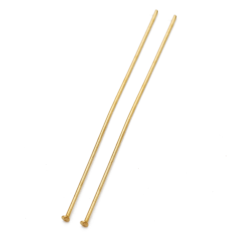 100 Uds. Agujas de cabeza plana de ojo de acero inoxidable a granel 20mm 30mm 40mm conector de alfileres de cuentas de bola de Color dorado para fabricación de joyas: L / Blanco