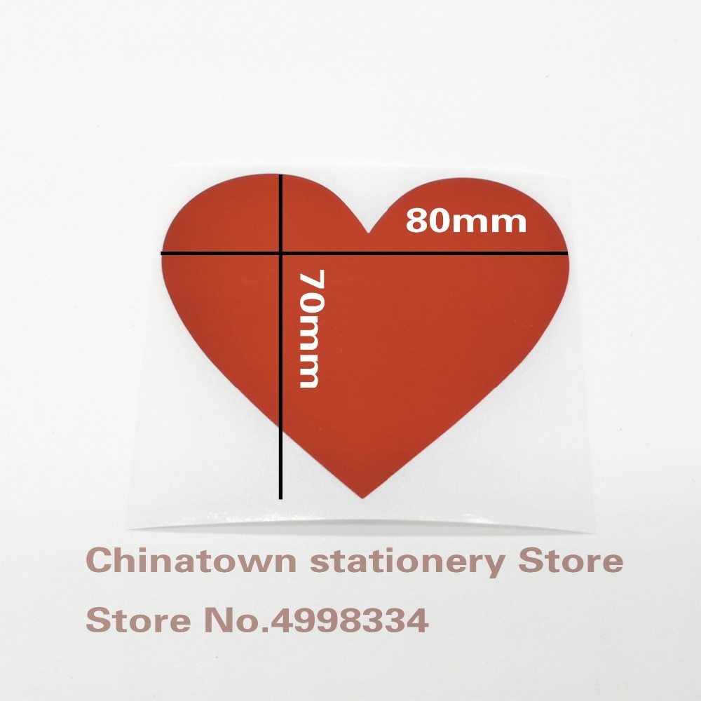 50pcs Scratch Off Stickers 70x80mm Love Heart Shape Gold Silvery Red Color Blank For Secret Code Cover Home Game Wedding Message