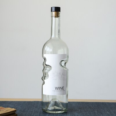 XMT-HOME vide bouteille de vin haut de gamme bouteilles d'alcool style européen bouteille de verre auto-infusé vin verre pot 750ml: 1pc bottle c