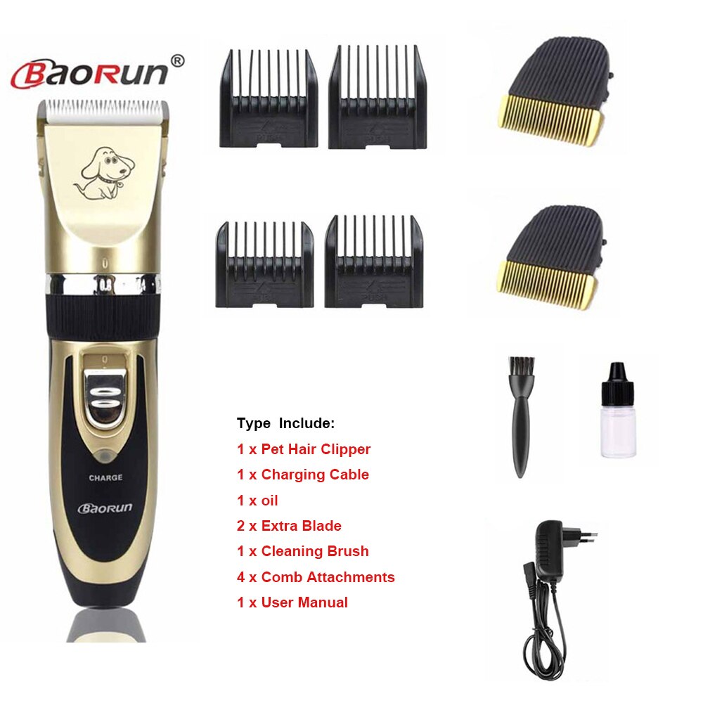 Grooming Kit Rechargeable Pet Dog Cat Hair Trimmer Electrical Clipper Shaver Set Haircut Machine: C