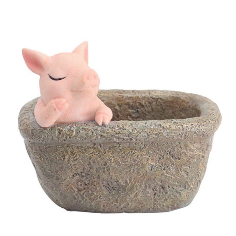 Flower Pots Chinese Style Fun Garden Pig Pots Home Garden Succulent Potted Desktop Plants Bonsai Garden Supplies: 3