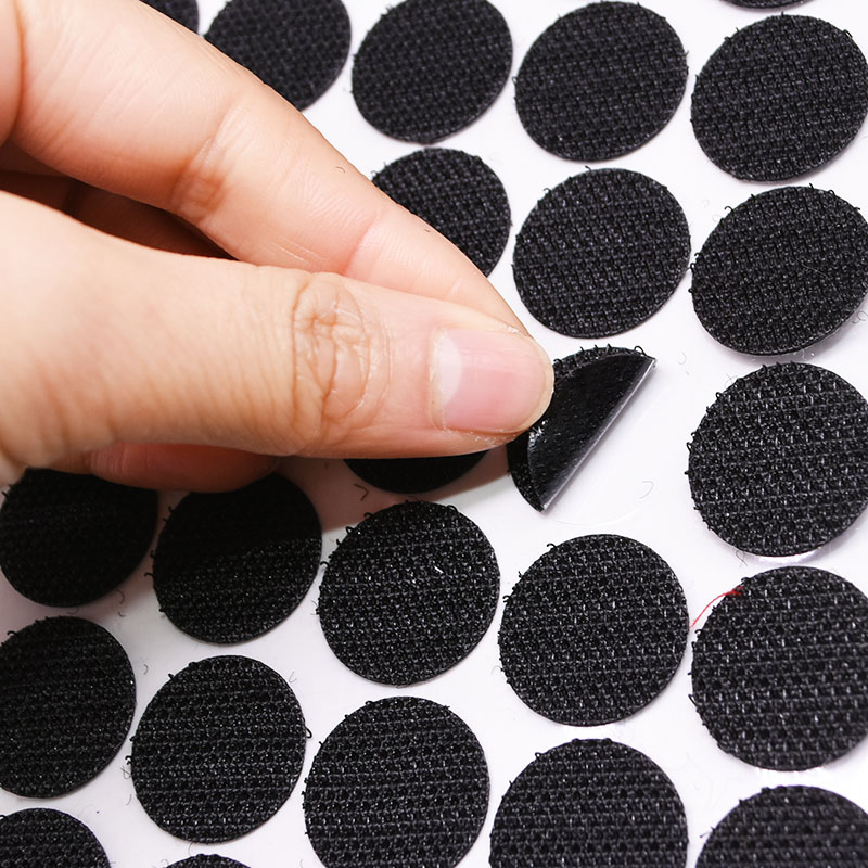 Zelfklevende Klittenband Sluiting Tape Stippen Klittenband Polyester Nylon Ronde Magic Sticker Met Lijm Diy Thuis Naaien Accessoire