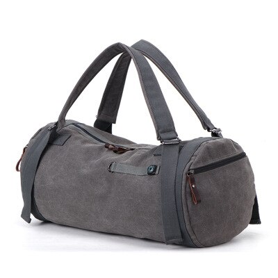 Atinfor multifunktionelt vintage lærred rejsetaske mænd weekendtasker med stor kapacitet duffel taske: Grå