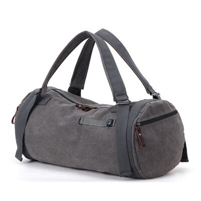 Atinfor borsa da viaggio multifunzione in tela Vintage ▾ borse da fine settimana per uomo borsa da viaggio per grandi capacità: grigio