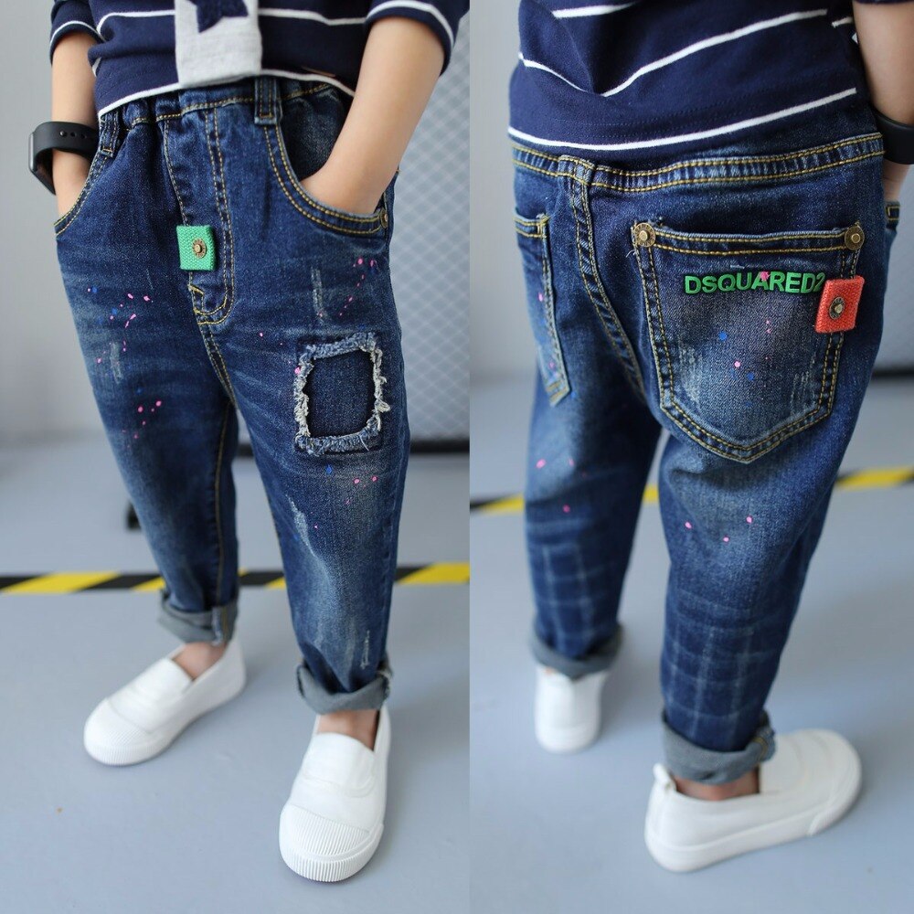 Forårs børnetøj drenge jeans tynde denim baby drenge jeans til store børn drenge casual jeans lange bukser