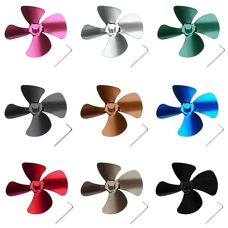 Aluminium 4 Blades Accessoires Voor Kachel Fan Haard Warmte Aangedreven Saving FAS6