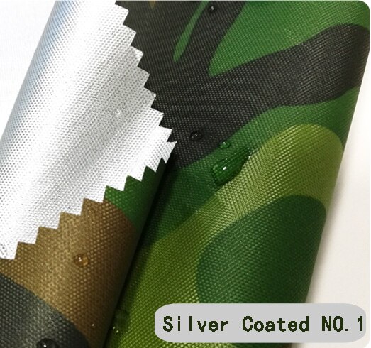 Størrelse 1*1.5 meter bredde camouflage oxford stof trykt sølv eller pu vandtæt klud udendørs telte, bilovertræk stof solskærm: Sølv  no 1