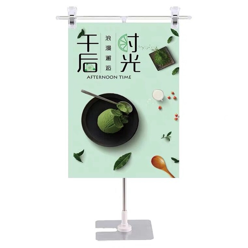 T bilden Einstellbare Metall Poster Banner Zeichen Halfter Einkaufen Zähler Anzeige Poster Stand Mit Clip Für Markt Einkaufen Einkaufen