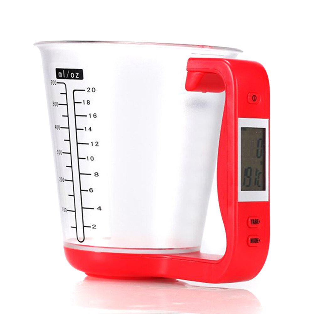 Kitchen Measuring Cup Scale LCD Digital Display for Baking Tea Weighting Coffee: Red