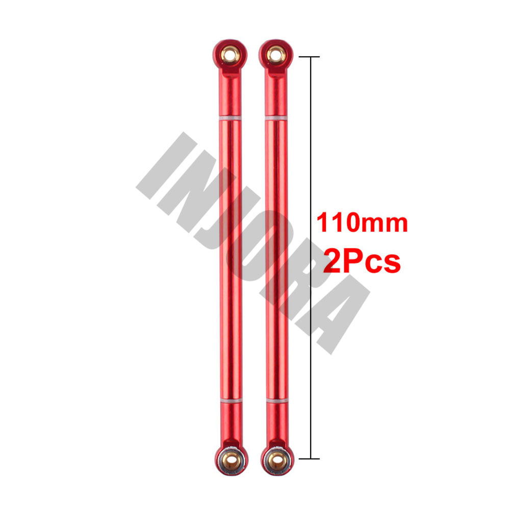 2PCS RC Car 70 80 90 100 110 120 130MM Red/Black Aluminum Alloy Link Rod for 1/10 RC Crawler Axial SCX10 D90 Upgrade Parts: 110MM Red