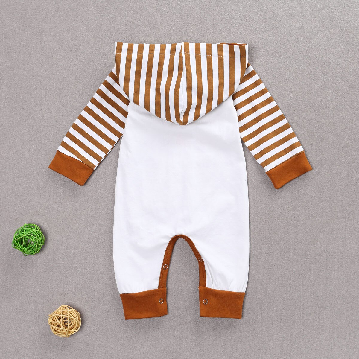 FOCUSNORM Halloween 0-18M Kleinkind Baby Mädchen Jungen Rompers Karikatur Kürbis gestreift mit Kapuze lang Ärmel Tasche Jumpsuits