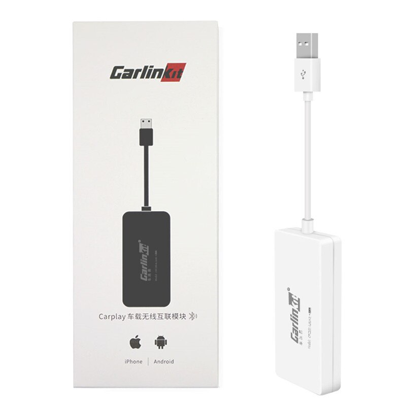 Carlinkit USB CarPlay Dongle/Android Auto para Android reproductor Multimedia Android iPhone Android teléfono inalámbrico Autokit blanco
