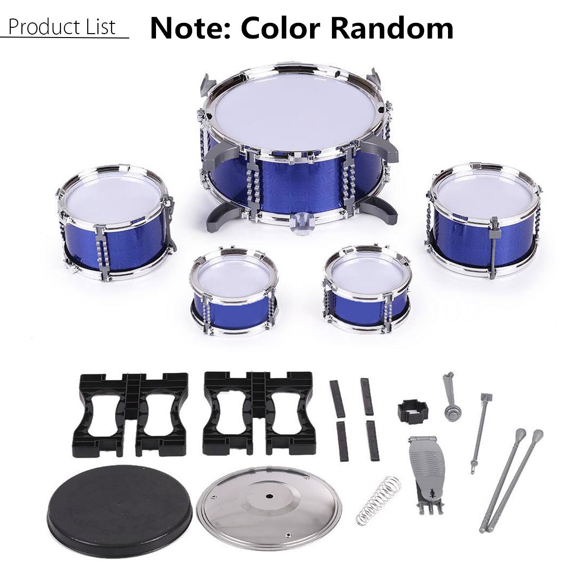 Children Kids Drum Set Kit Musical Educational Toy 5 Drums with Stool Drum Sticks Cymbal Percussion Instruments for Kids