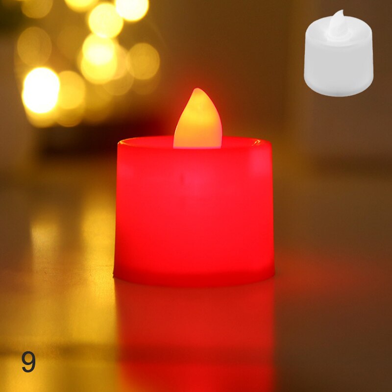 24pc Flameless Led Tealight Candles Battery Operated Warm White Flameless Pillar LED Simulation Candle Birthday Wedding Decor