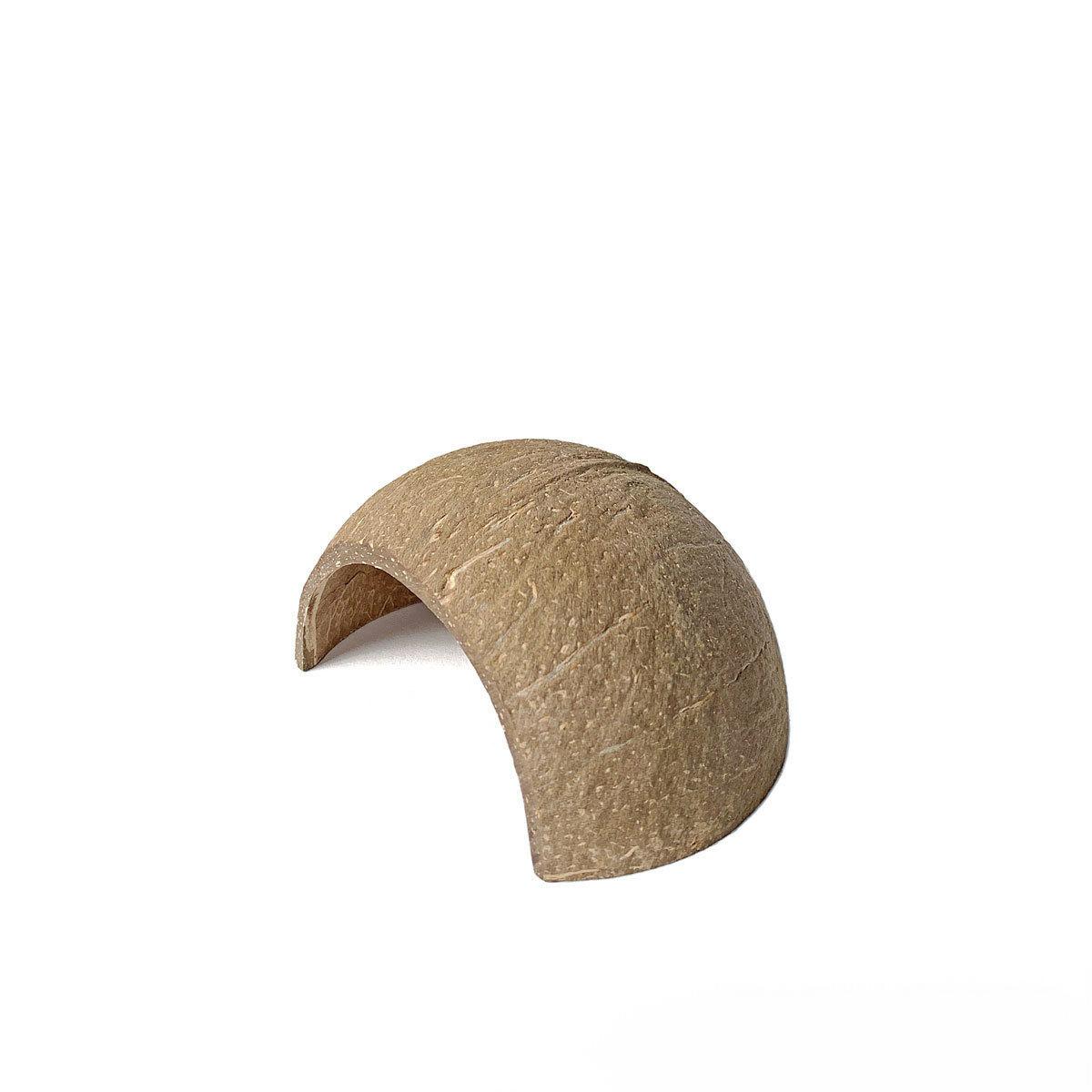 Natürliches Kokosnusshäus für Hamster, bissfest, natürlicher Kokosnusskäfig für kleine Haustiere, halbrunder Kokosnusshamster-Versteck aus Holz: 4XL