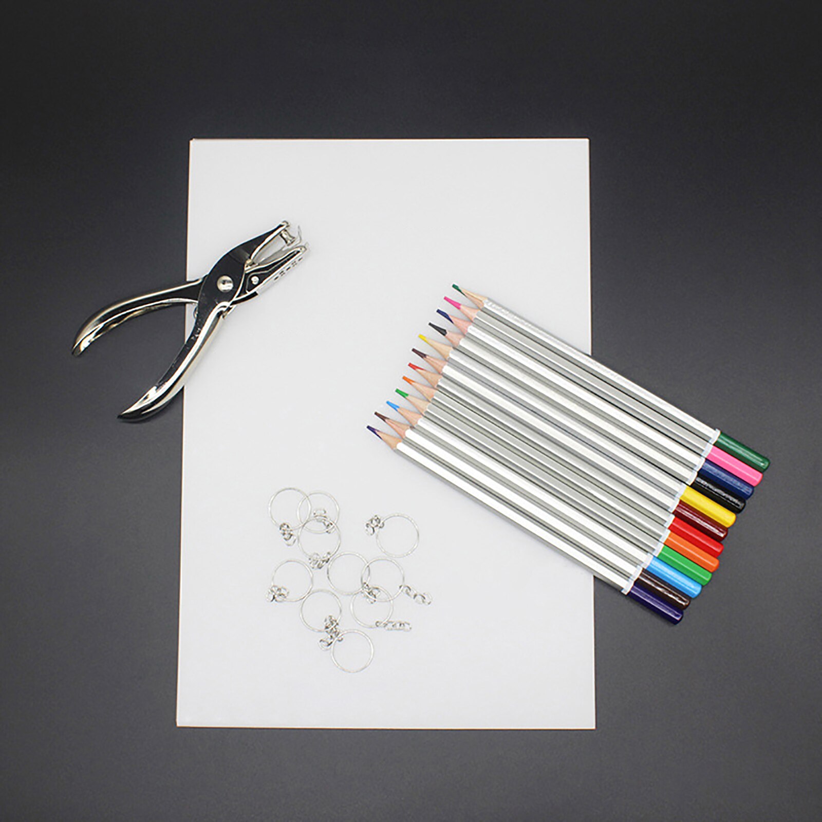 1 Set Shrinky Art Paper Heat Shrink Sheet Plastic Kit Hole Punch Keychains Pencils DIY Color Lead Manual Heat Shrink Film Tool: Type H
