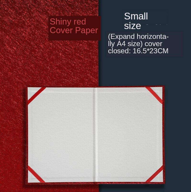 Hardcover Stamped Certificate Folder for Honor, Letter of Appointment Cover Book Trifold Education Presentation: 2PCS small red