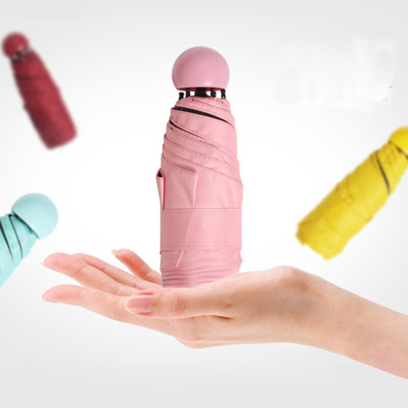 Paraguas plegables compactos de lluvia para niños, paraguas Mini cápsula para mujeres, paraguas transparente de bolsillo, paraguas Anti-UV a prueba de viento