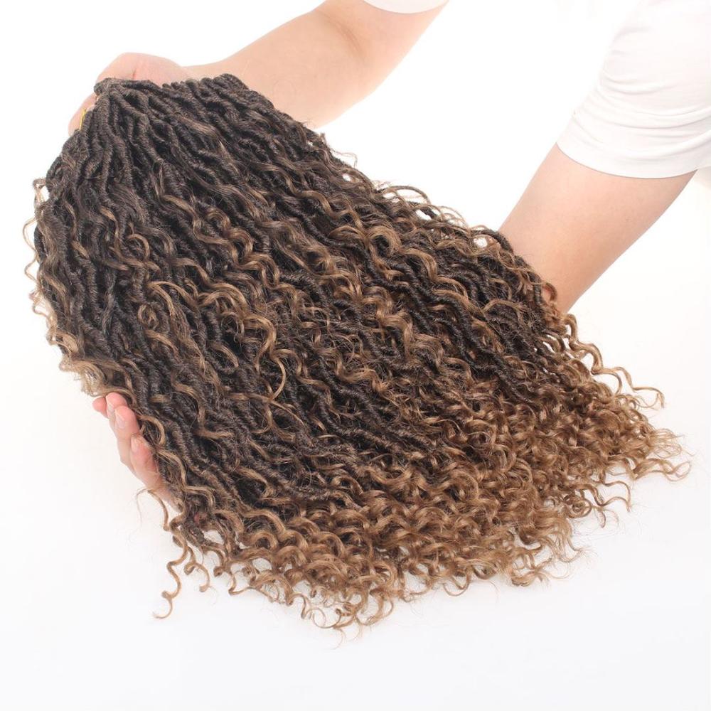 Leeven 18 pouces Faux Locs Crochet cheveux ondulés synthétique Passion torsadé tresse Crochet perruque bohème Cruly cheveux pour les femmes