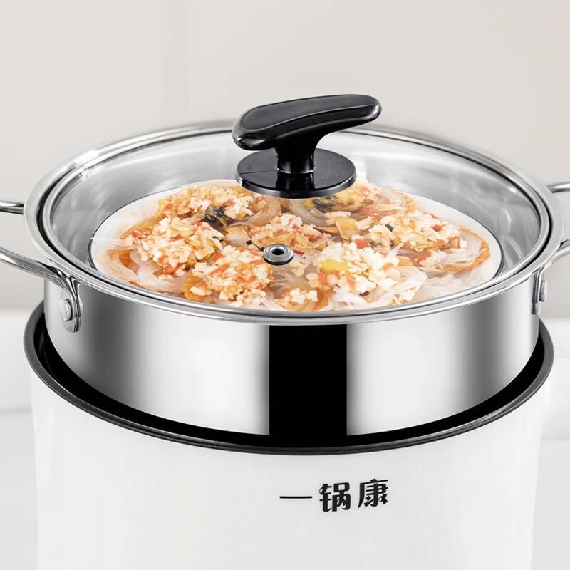 Olla eléctrica multifunción para cocinar en el hogar olla pequeña potencia fogón pequeño eléctrico sartén eléctrica para 1-2 personas