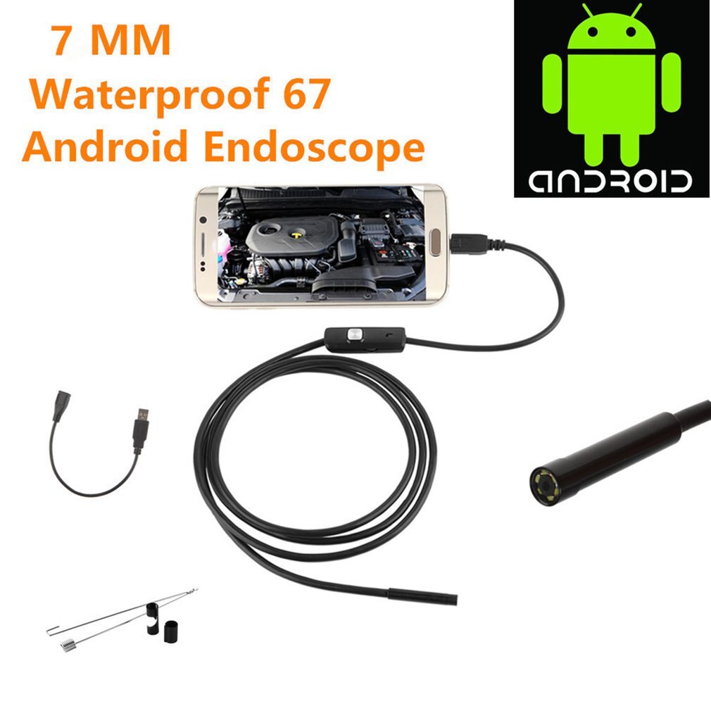 endoscoop 3 in 1 USB/Type C endoscoop inspectiecamera waterdichte camera starre slang kabel voor Android Phone PC, zwart, HD 640 x 480