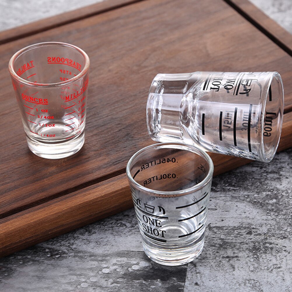 30/45/60ml Thickened Glass Ounces Cup Coffee Cup Espresso Measuring Scale Cup Transparent Water Cup
