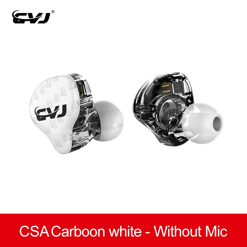 CVJ CSA 1BA + 1DD pilote hybride HIFI dans l'oreille moniteur écouteur avec connecteur 2PIN 0.75MM KZ ZSX ZS10PRO BLON BL03 BL05 BA5: White no mic