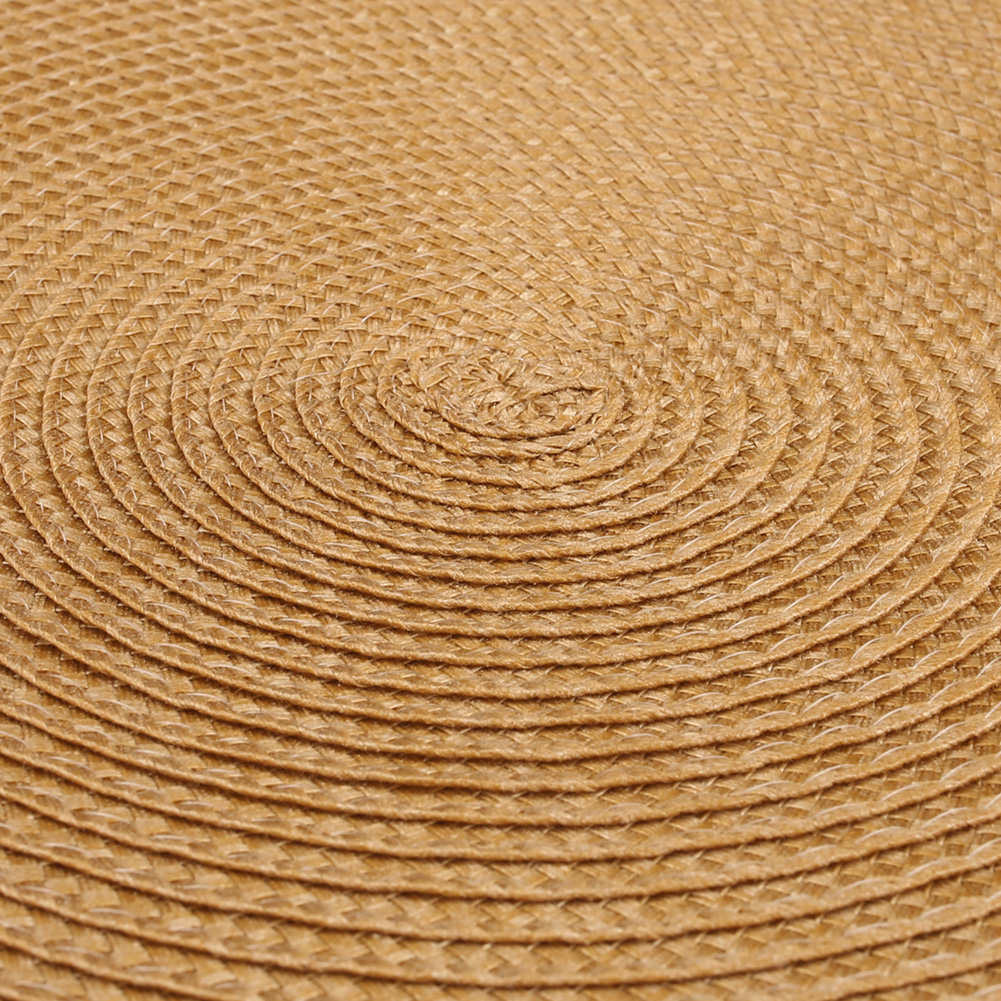 Set of 12 Round Braided Table Mat Washable Placemats Non Slip Heat Resistant for Kitchen Dining Tables Pad With Cup Coasters