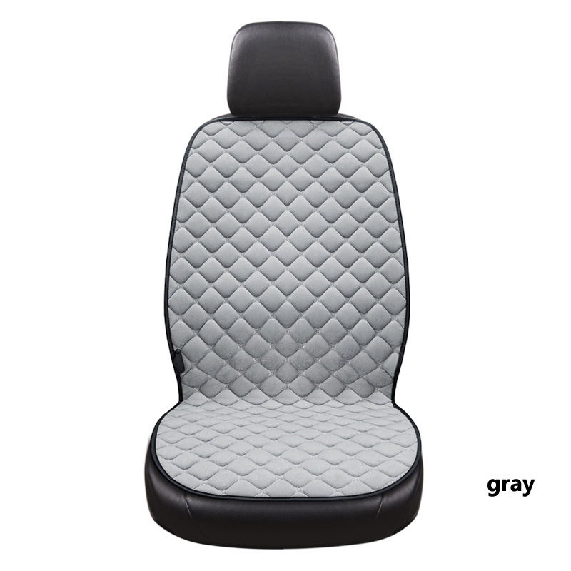 Couverture de siège de voiture chauffante 12V, couvre-siège de voiture: Single seat grey-DC