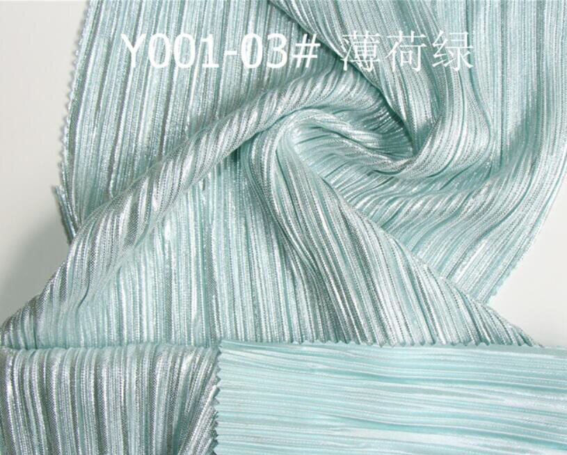 Sølv bronzerende nederdel stof knust satin skinnende stof plisseret materiale til stof diy kjole blankt materiale 1 yard: 3