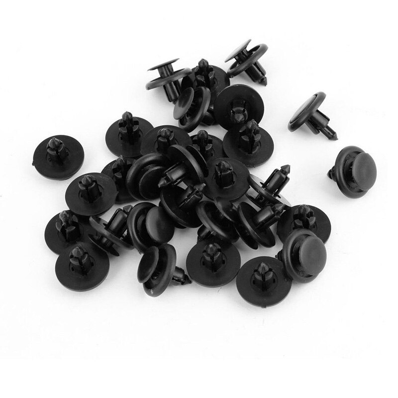 7mm Dia Hole Plastic Rivets Fasteners Black Pin Clips Exterior Styling Vehicle