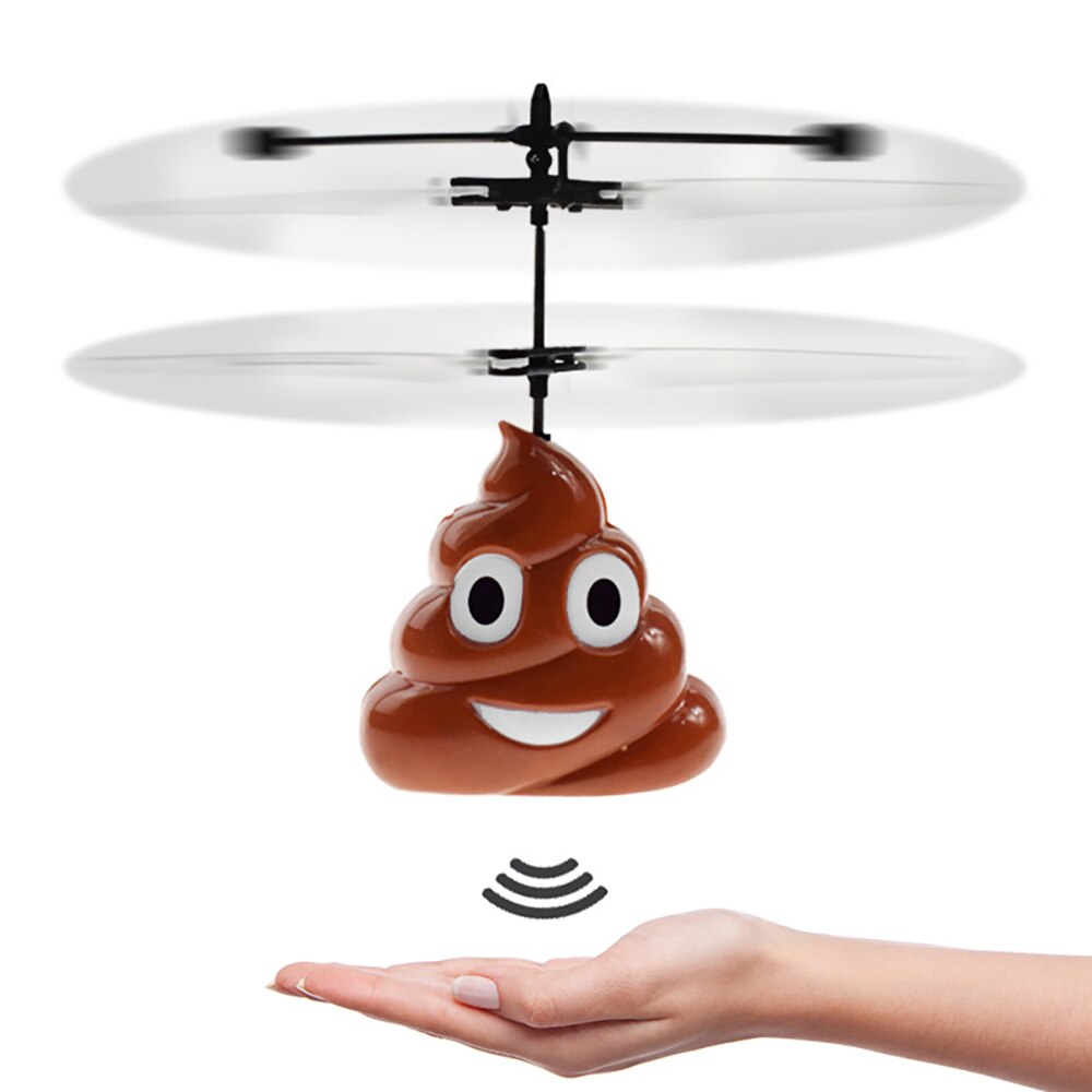 Flying Poop Toys Hovering Poop Fun Rechargeable Poop Infrared Sensor Flying Toy Induced Poop Aircraft Toy for Kids Children