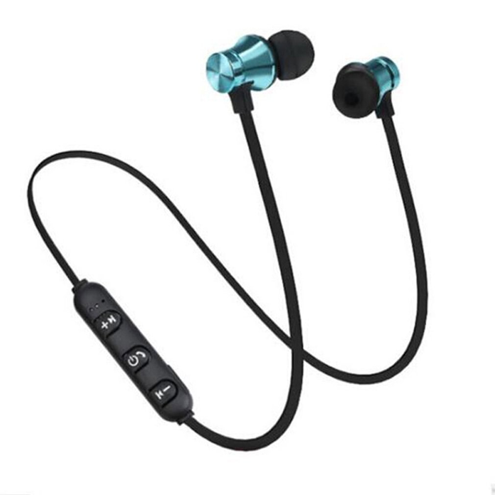 XT11-Auriculares deportivos, inalámbricos por Bluetooth, auriculares magnéticos con micrófono y cancelación activa de ruido para teléfonos, auriculares de graves para música: blue