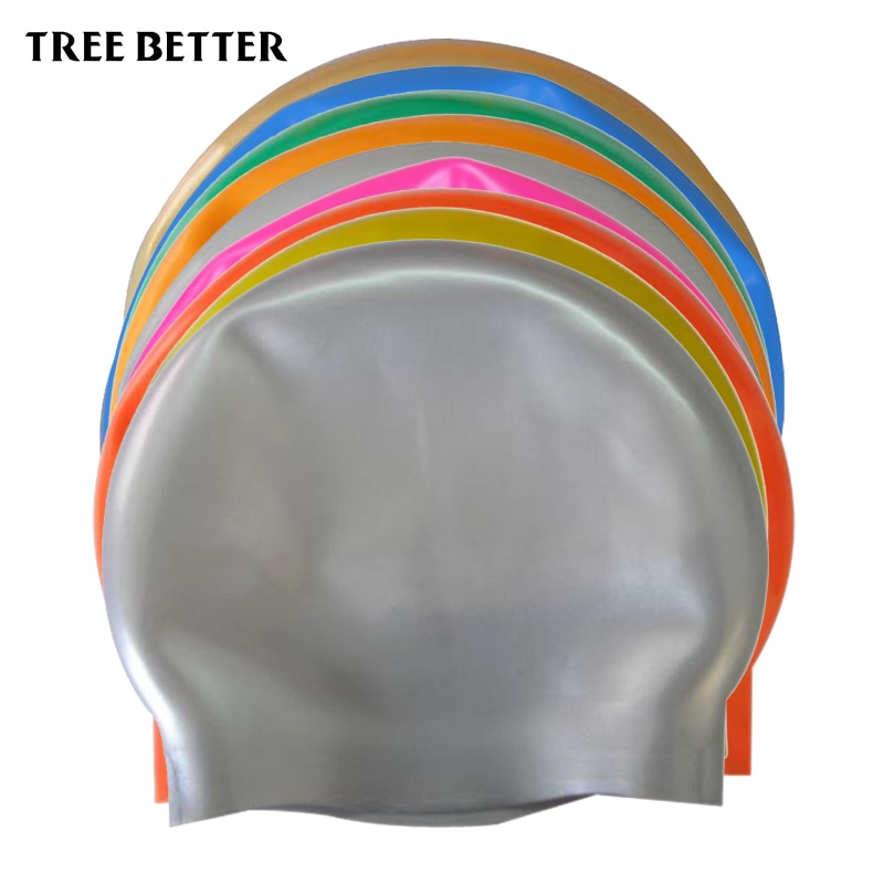 Silicone Rubber Swimming Cap Waterproof Swim Caps Elasticity Hat Swimming Competition Accessorie student Adult Men Women 9 color