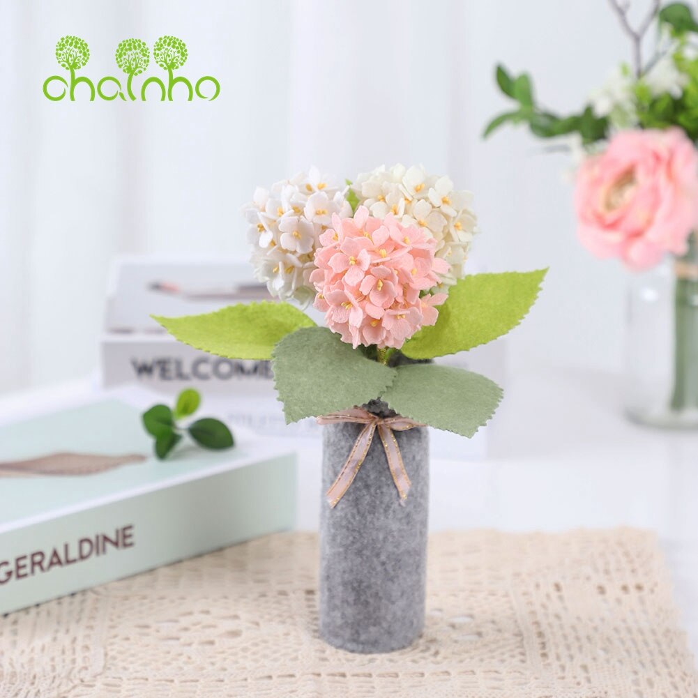 Chainho,DIY Handmade Non-woven Material Set Bag,Pre-Cut,None-Finished Item,Simulation Floral With Vase Series,6 Designs