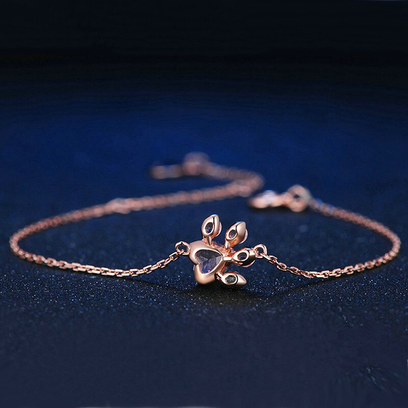 ROXI Bärentatze Katze Klaue Schmuck setzt für Frauen Rose Gold Ringe Zucht Ohrringe Halskette Armbinde Hochzeit Rosa Kristall CZ liebe