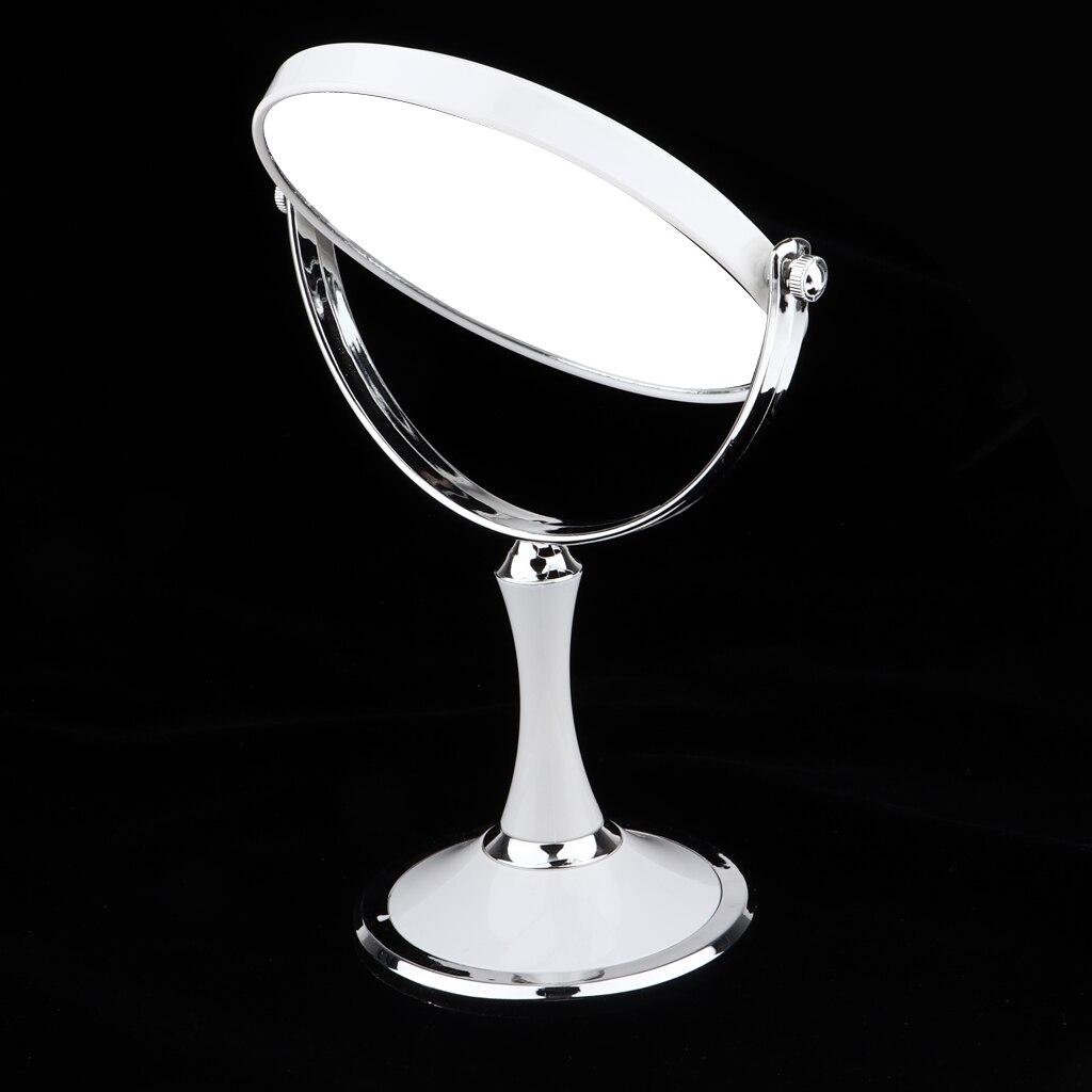 Bathroom Vanity Double Sided Freestanding Pedestal Makeup Shaving Mirror with Regular View and 3X Magnification