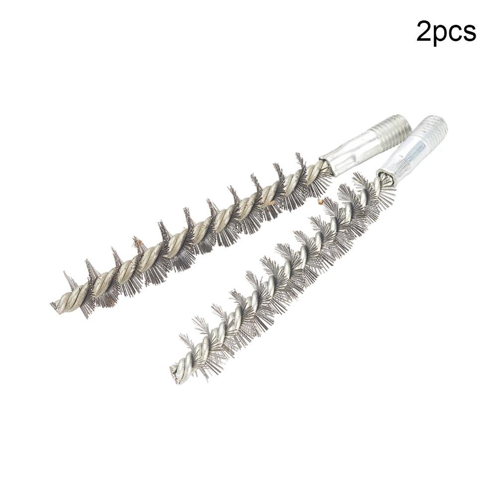 2pcs/5pcs 12mm Thread Wire Brush Metal Handle 18~80mm Brush Working Diameter Steel Wire Pipe Tube Cleaning Chimney Brush Kit