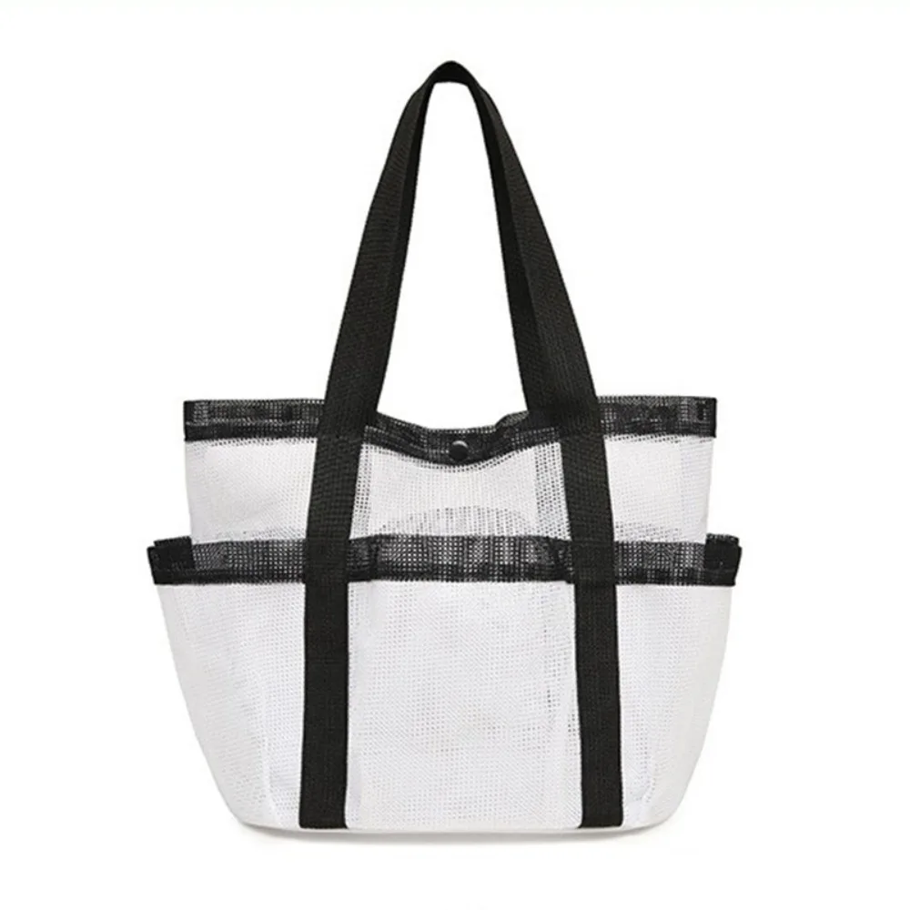 Portable Beach Tote Bag Breathable Foldable Toiletry Bag Durable Large Capacity Quick Dry Swimming Handbag: Red