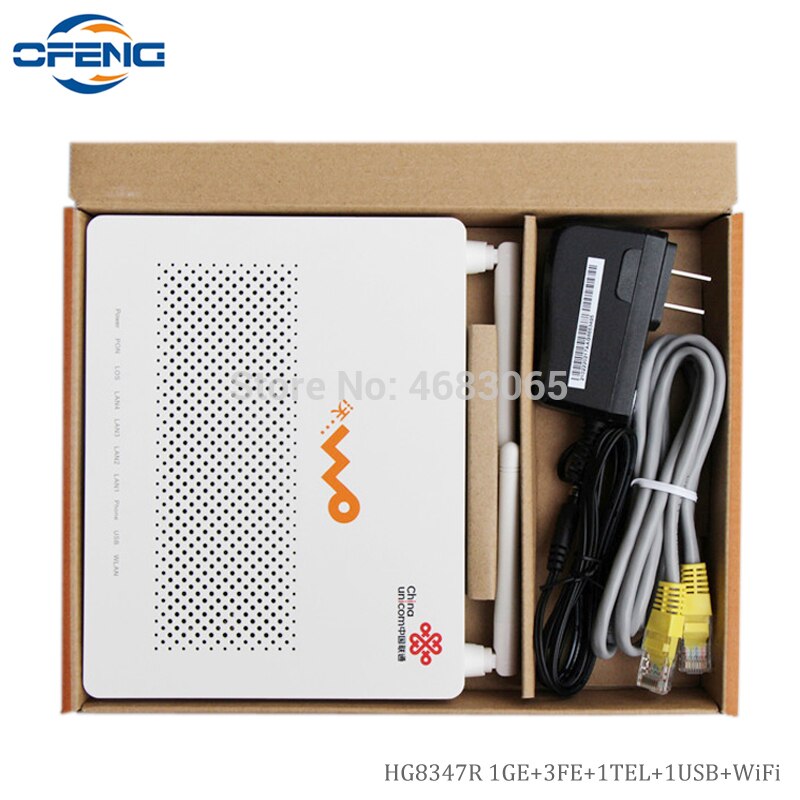 100% Huawei Original HG8347R EPON GPON Optical Network Unit ONU ONT with port 1GE+3FE+1TEL+1USB+wifi, English firmware