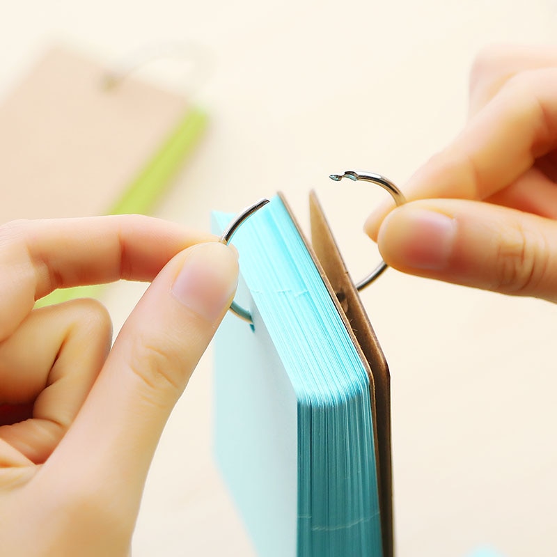 Candy Color Buckle Binder Notes Portable Flash Cards Memo Pads Cute Stationery DIY Blank Card