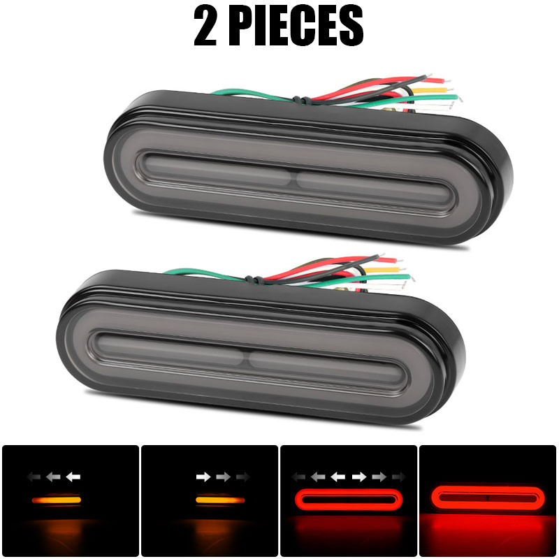 Luces traseras LED 3 en 1 para motocicleta, lámpara de freno trasero roja + amarilla con luz de señal de giro DRL para moto Dirt Pit bike ATV UTV: Champán