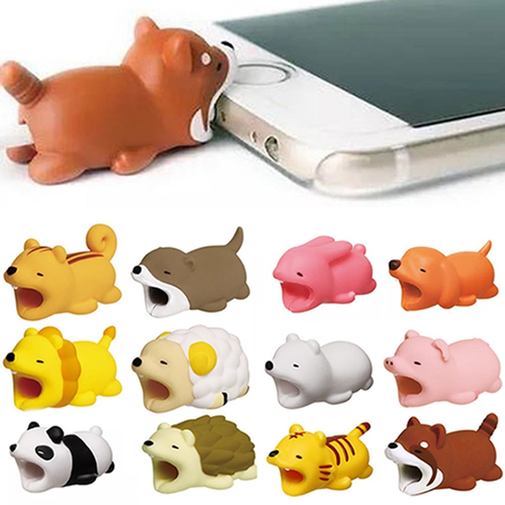 Mignon Panda câble protecteur morsure Animal charge cordon de protection USB câble enrouleur support chien chat ours câble protecteur câble fil