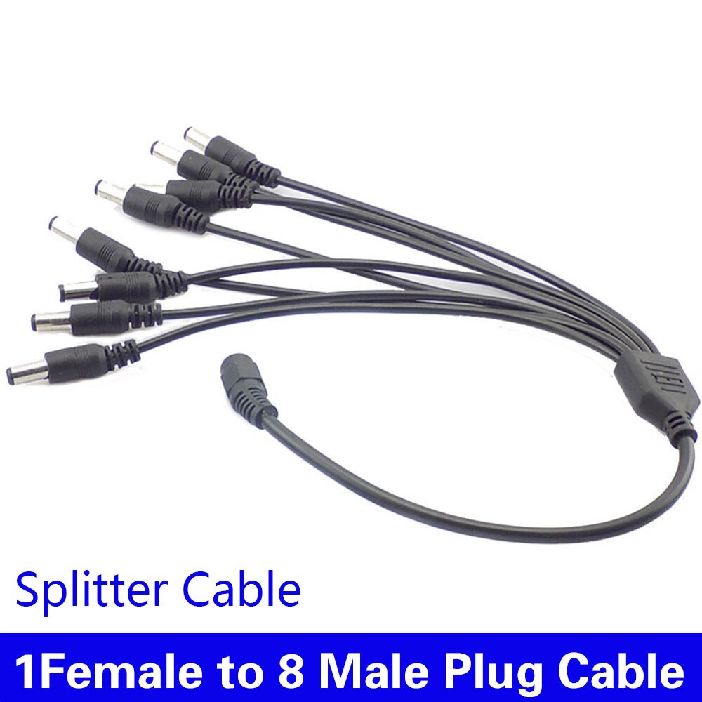 Hkixdiste Aangekomen 8 Manieren Splitter Dc Power Kabel Verlengsnoer Voor Secuirty Systeem Camera Cctv Netsnoer